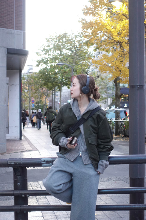 ダブルZIPフーディーニット